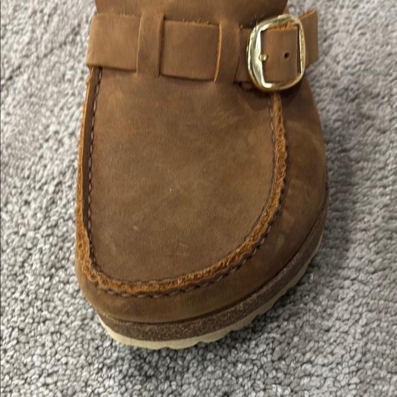Birkenstock Cognac Buckley Oiled Leather Women's Moccasin Style Clogs - Picture 5 of 11